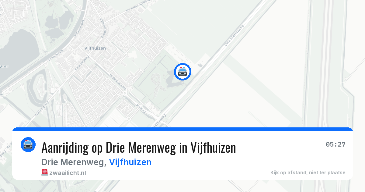 Aanrijding op Drie Merenweg in Vijfhuizen — 25 mrt 2026