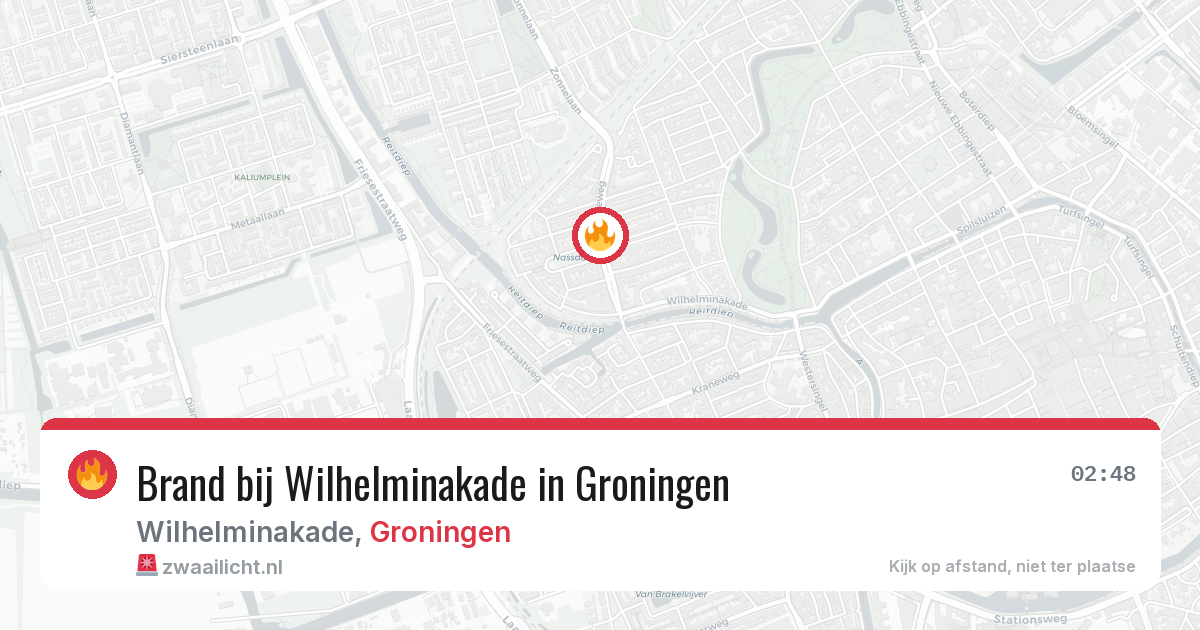 Brand bij Wilhelminakade in Groningen — 26 jun 2026