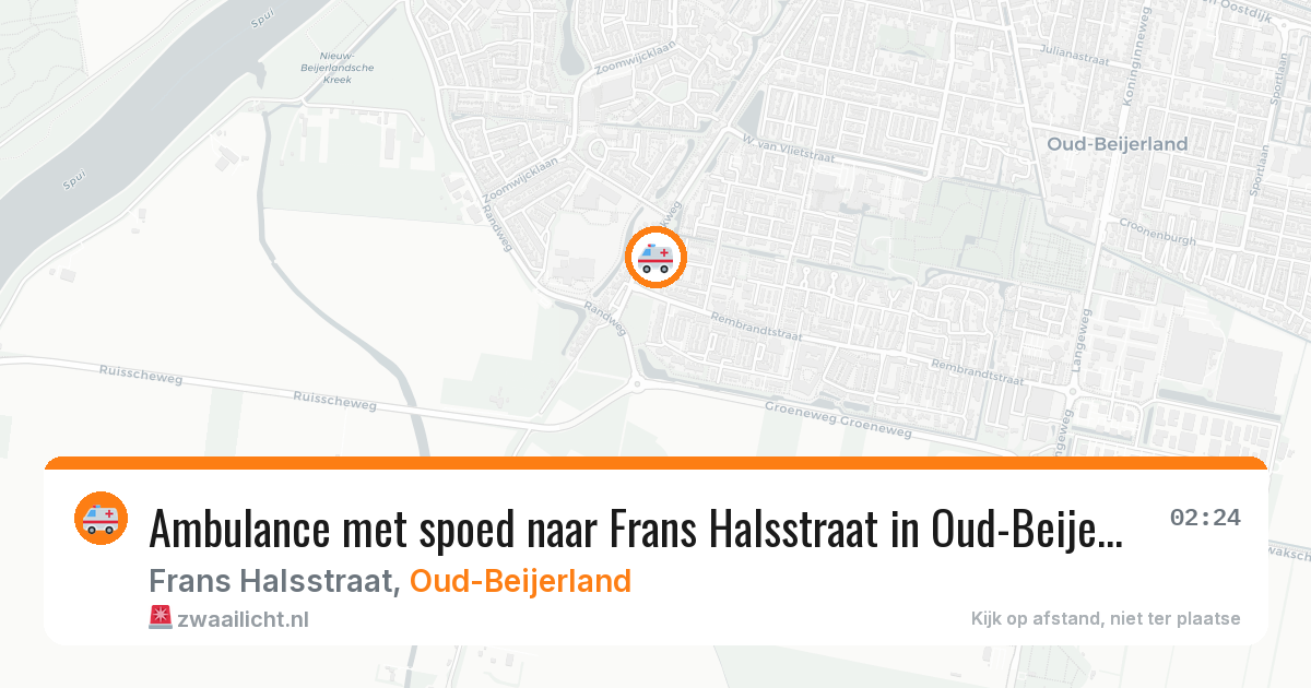 Ambulance met spoed naar Frans Halsstraat in Oud-Beijerland — 8 mei 2026