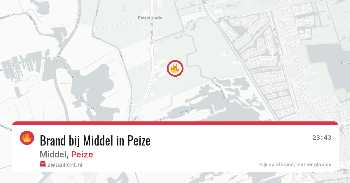 Brand bij Middel in Peize — 3 jun 2026