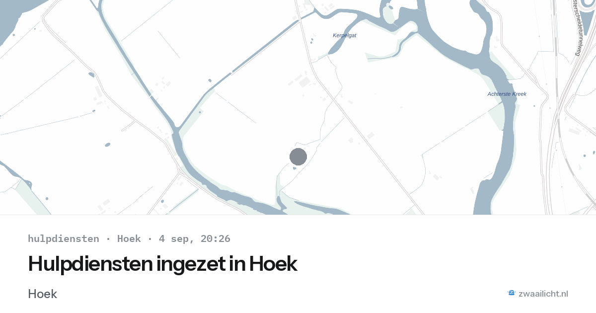 Hulpdiensten ingezet in Hoek — 4 sep 2026 | 🚨 Zwaailicht.nl