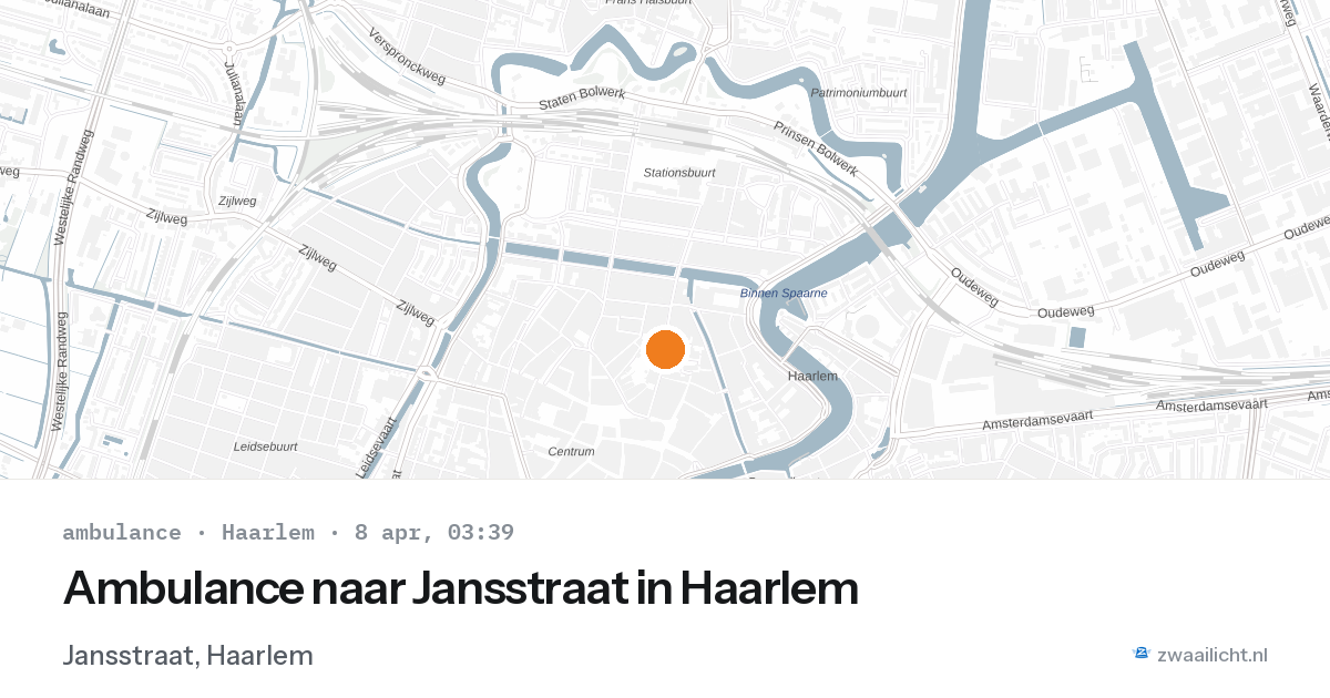 Ambulance naar Jansstraat in Haarlem — 8 apr 2026