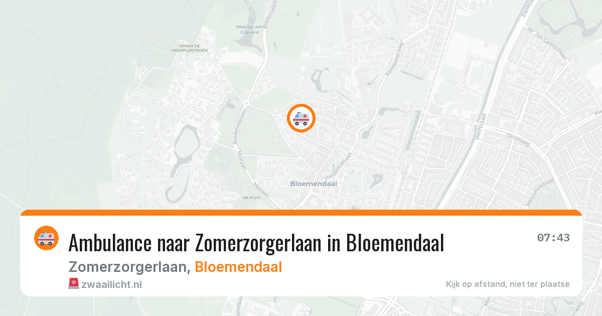 Ambulance naar Zomerzorgerlaan in Bloemendaal — 24 jul 2026