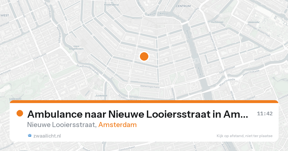 Ambulance naar Nieuwe Looiersstraat in Amsterdam — 17 aug 2026