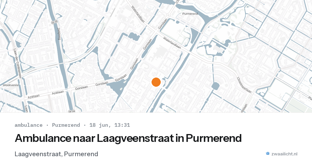 Ambulance naar Laagveenstraat in Purmerend — 18 jun 2026