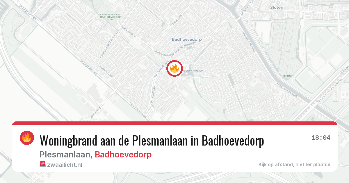 Woningbrand aan de Plesmanlaan in Badhoevedorp — 21 feb 2026