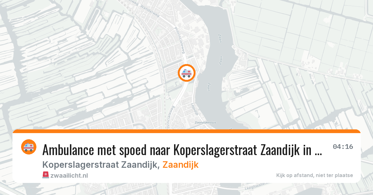 Ambulance met spoed naar Koperslagerstraat Zaandijk in Zaandijk — 20 apr 2026