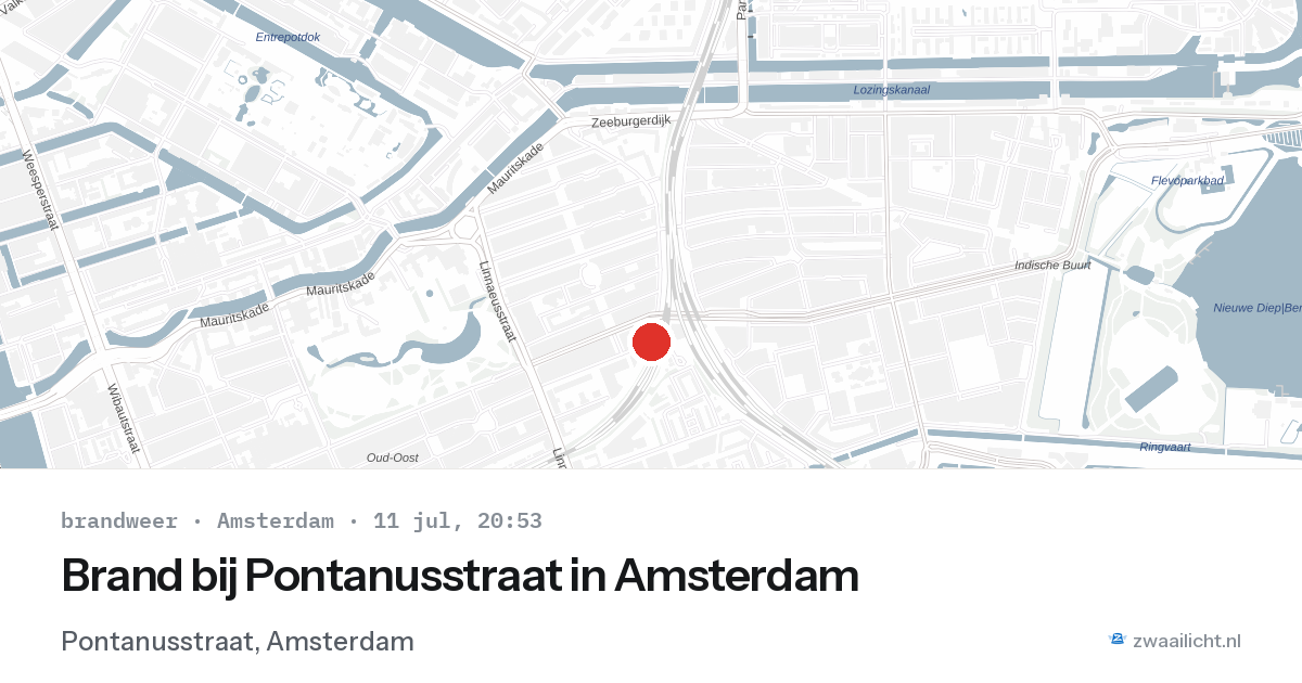 Brand bij Pontanusstraat in Amsterdam — 11 jul 2026