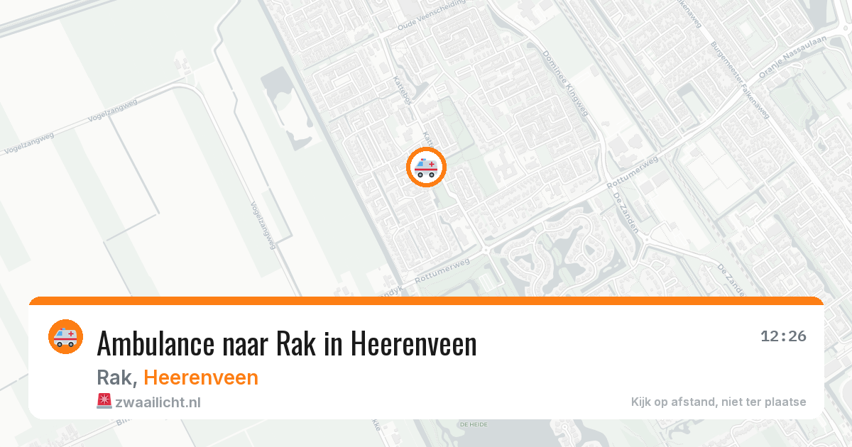 Ambulance naar Rak in Heerenveen — 11 aug 2026