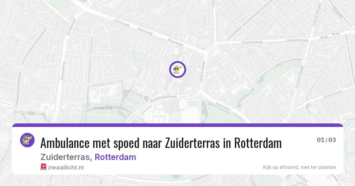 Ambulance met spoed naar Zuiderterras in Rotterdam — 11 jul 2026