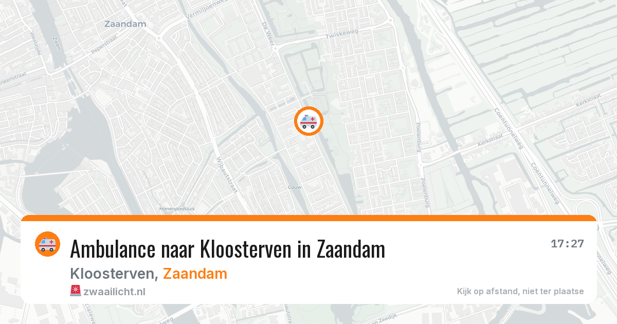 Ambulance naar Kloosterven in Zaandam — 3 aug 2026