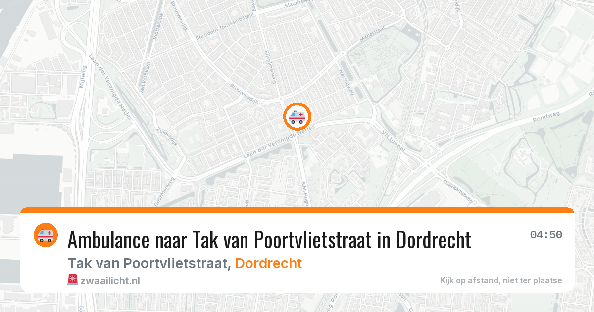 Ambulance naar Tak van Poortvlietstraat in Dordrecht — 17 mrt 2026