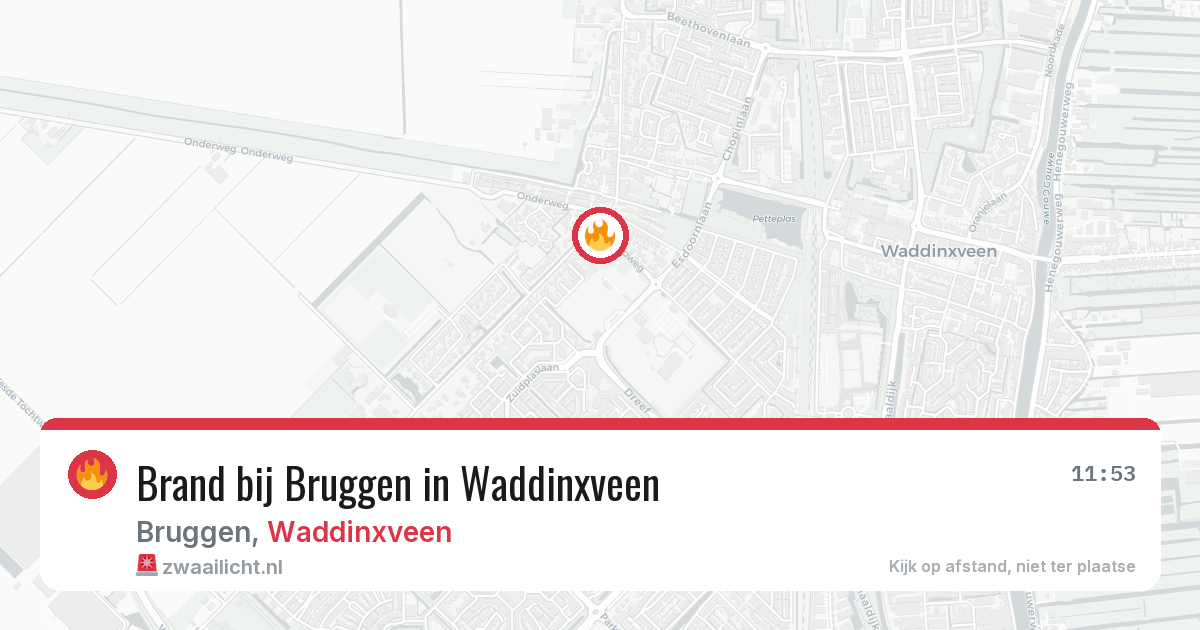 Brand bij Bruggen in Waddinxveen — 14 aug 2026