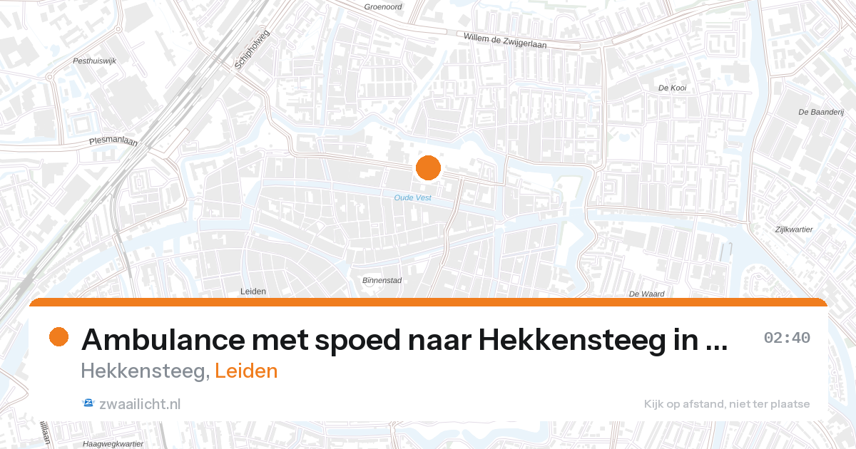Ambulance met spoed naar Hekkensteeg in Leiden — 10 mei 2026