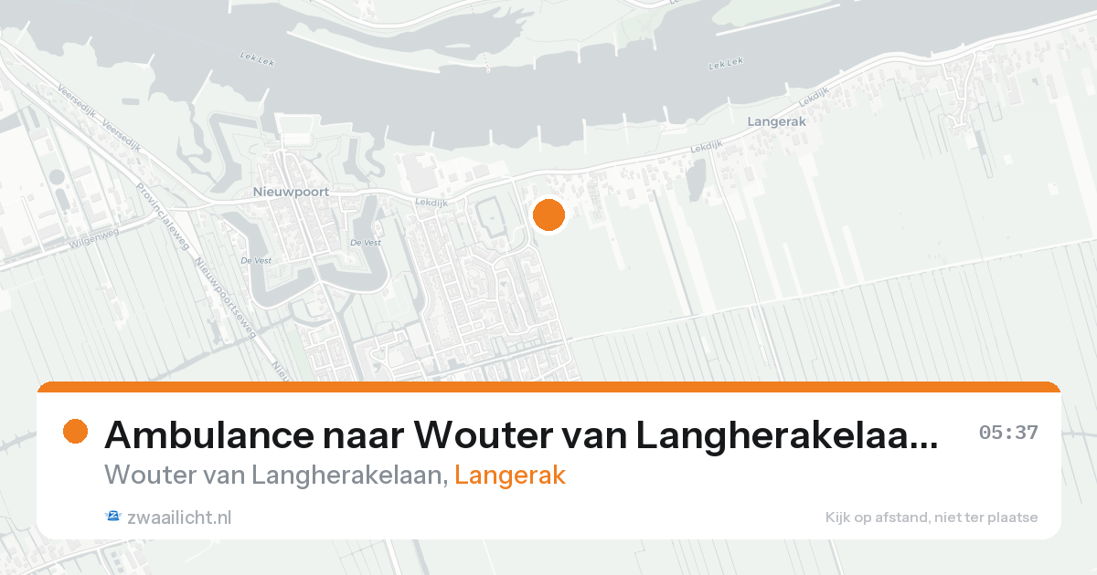 Ambulance naar Wouter van Langherakelaan in Langerak — 27 mrt 2026