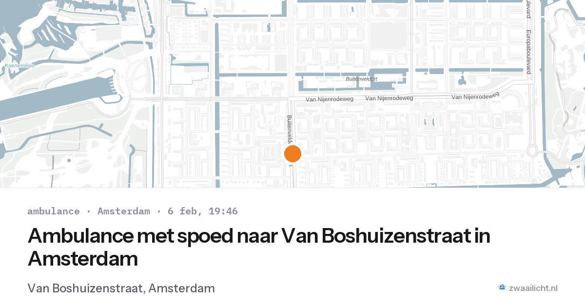 Ambulance met spoed naar Van Boshuizenstraat in Amsterdam — 6 feb 2026