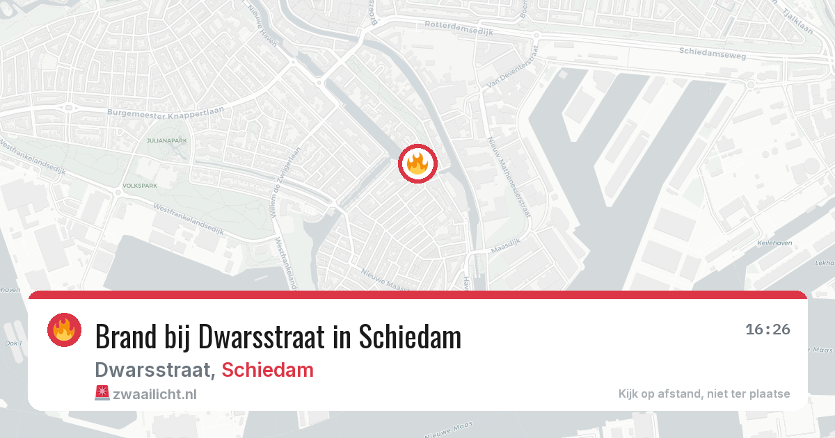 Brand bij Dwarsstraat in Schiedam — 24 jun 2026