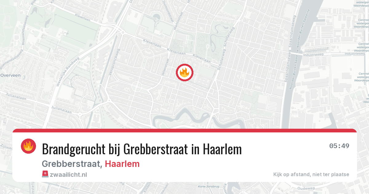 Brandgerucht bij Grebberstraat in Haarlem — 15 apr 2026