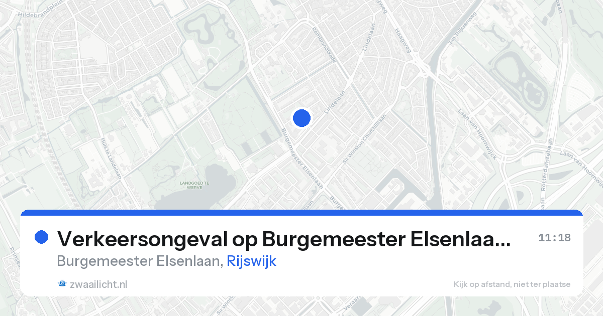 Verkeersongeval op Burgemeester Elsenlaan in Rijswijk — 20 aug 2026