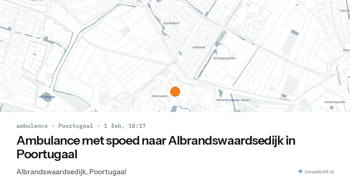 Ambulance met spoed naar Albrandswaardsedijk in Poortugaal — 1 feb 2026