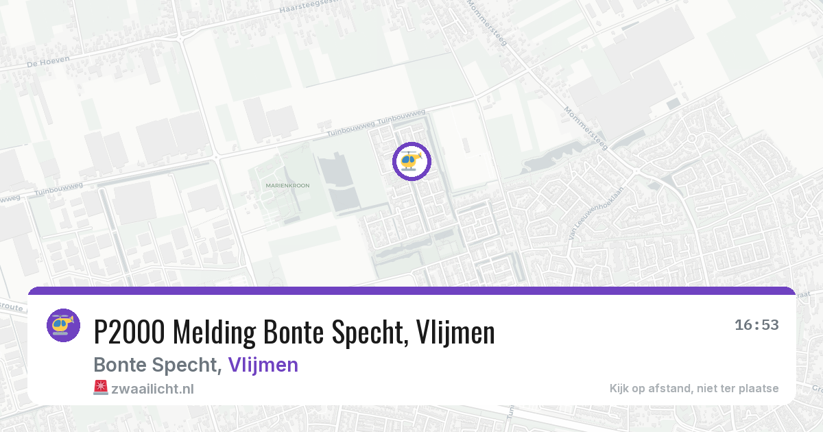 P2000 Melding Bonte Specht, Vlijmen — 26 jun 2026