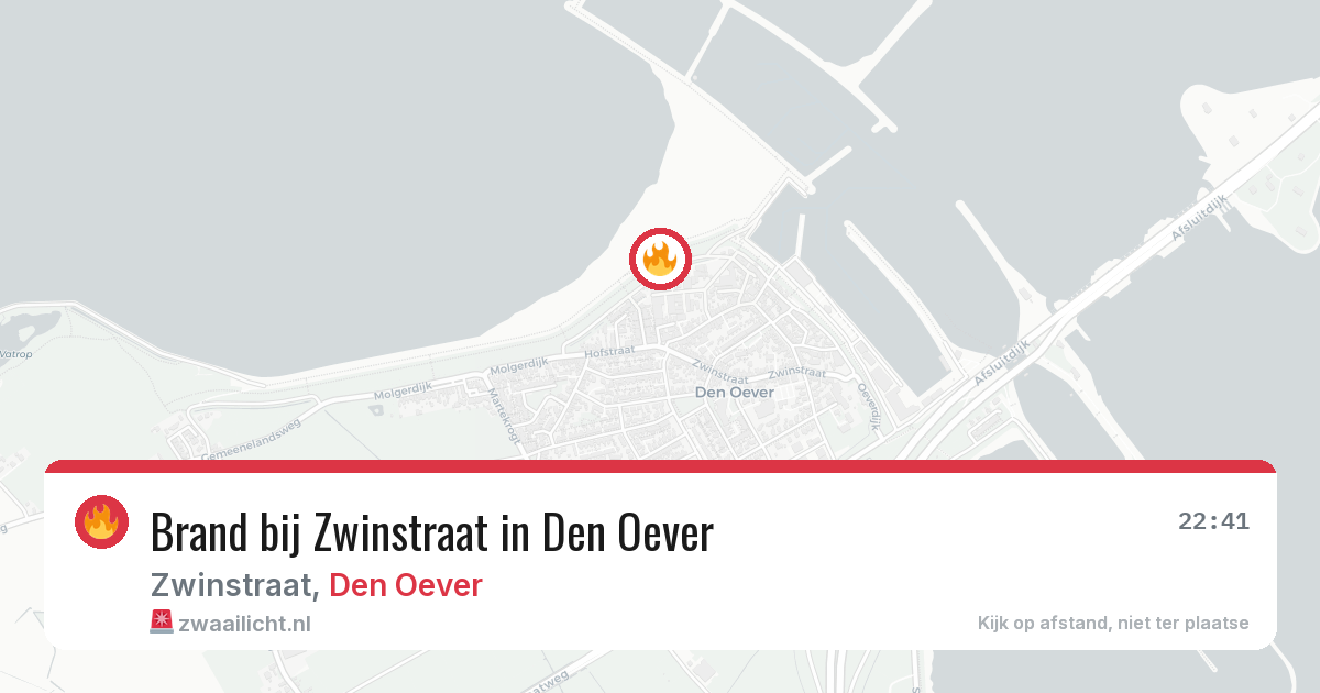 Brand bij Zwinstraat in Den Oever — 1 jun 2026