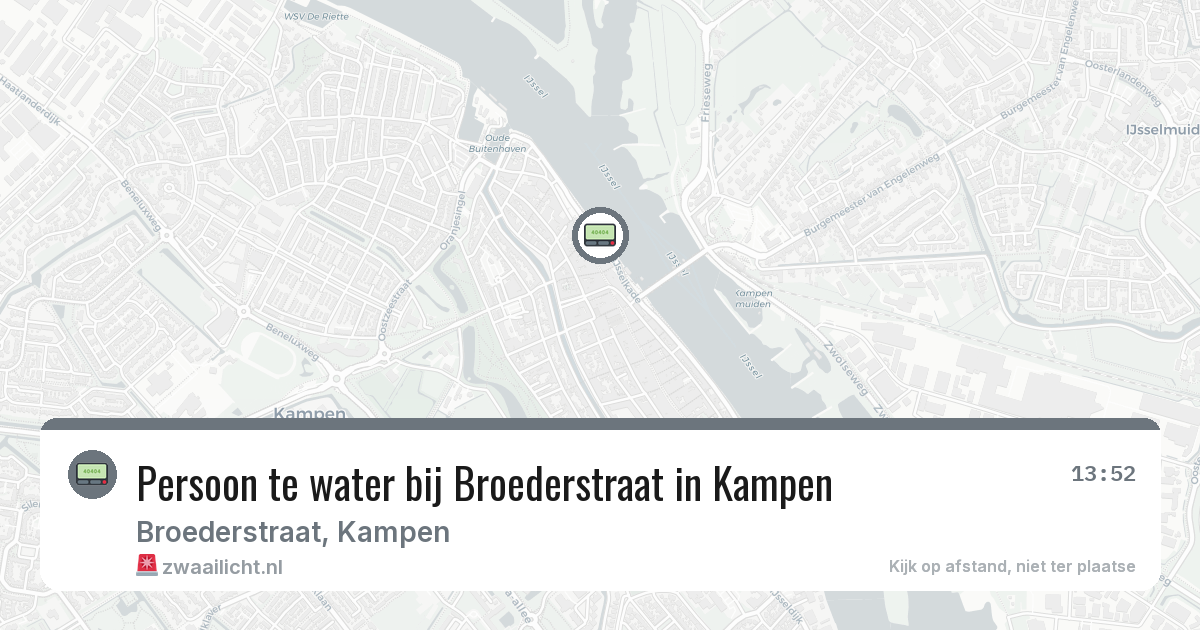 Persoon te water bij Broederstraat in Kampen — 6 jul 2026