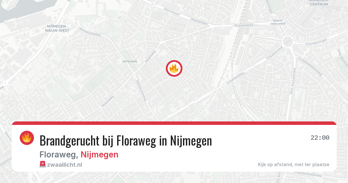 Brandgerucht bij Floraweg in Nijmegen — 5 mrt 2026