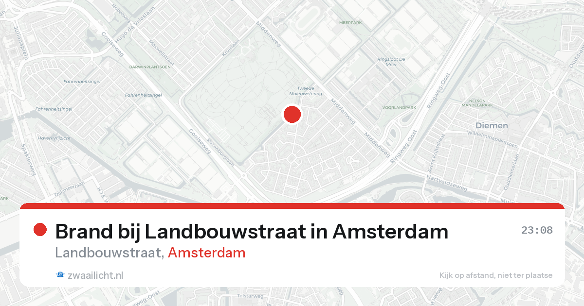 Brand bij Landbouwstraat in Amsterdam — 17 aug 2026