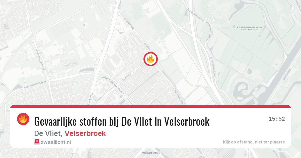 Gevaarlijke stoffen bij De Vliet in Velserbroek — 10 jun 2026