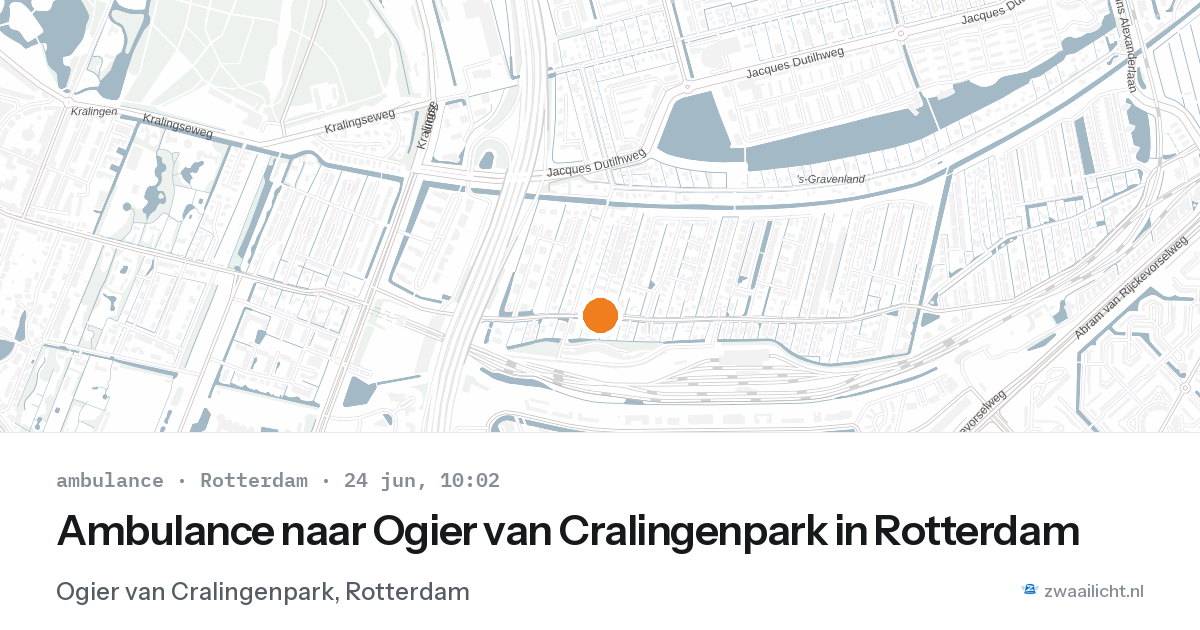 Ambulance naar Ogier van Cralingenpark in Rotterdam — 24 jun 2026