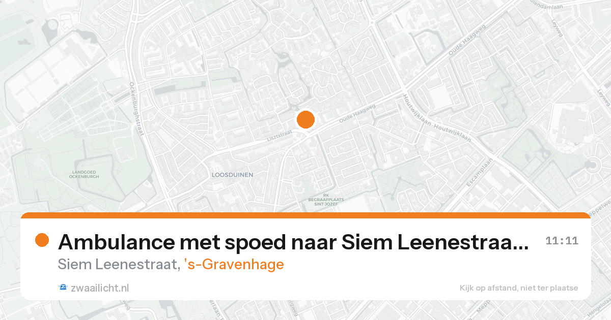 Ambulance met spoed naar Siem Leenestraat in 's-Gravenhage — 20 aug 2026