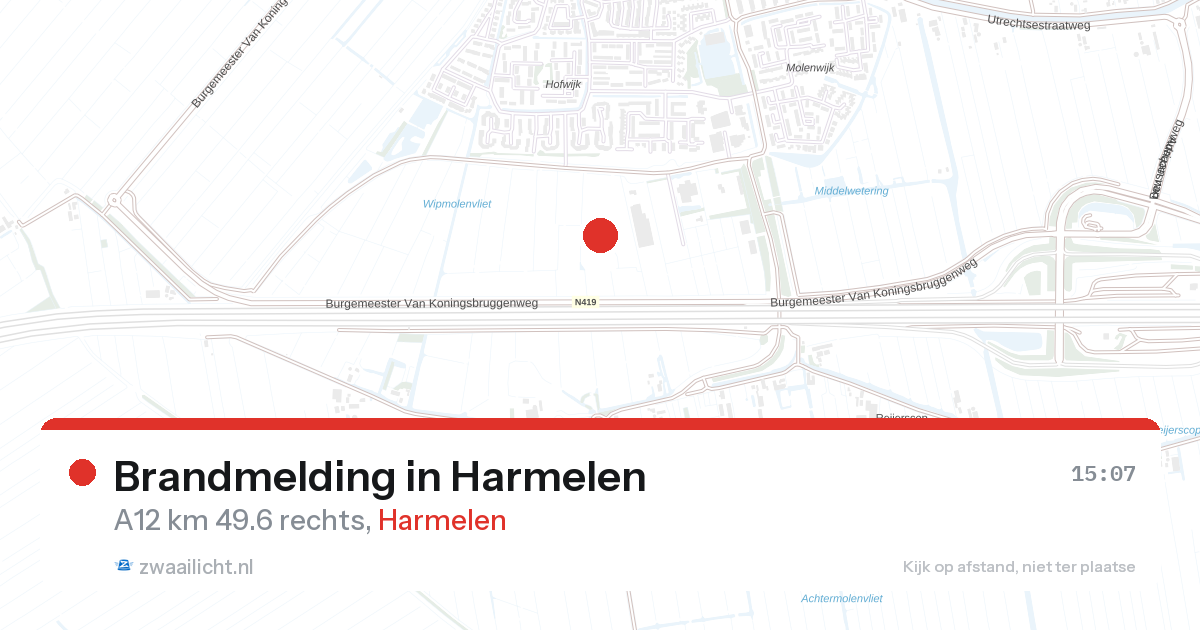Brandmelding in Harmelen — 26 aug 2026