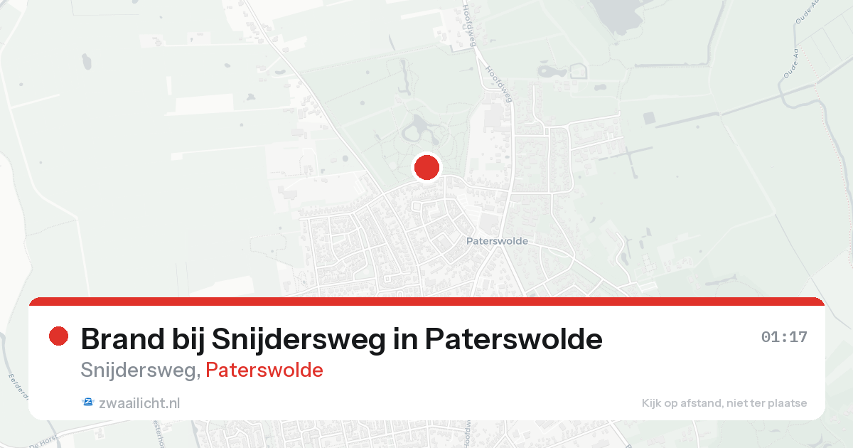 Brand bij Snijdersweg in Paterswolde — 17 aug 2026