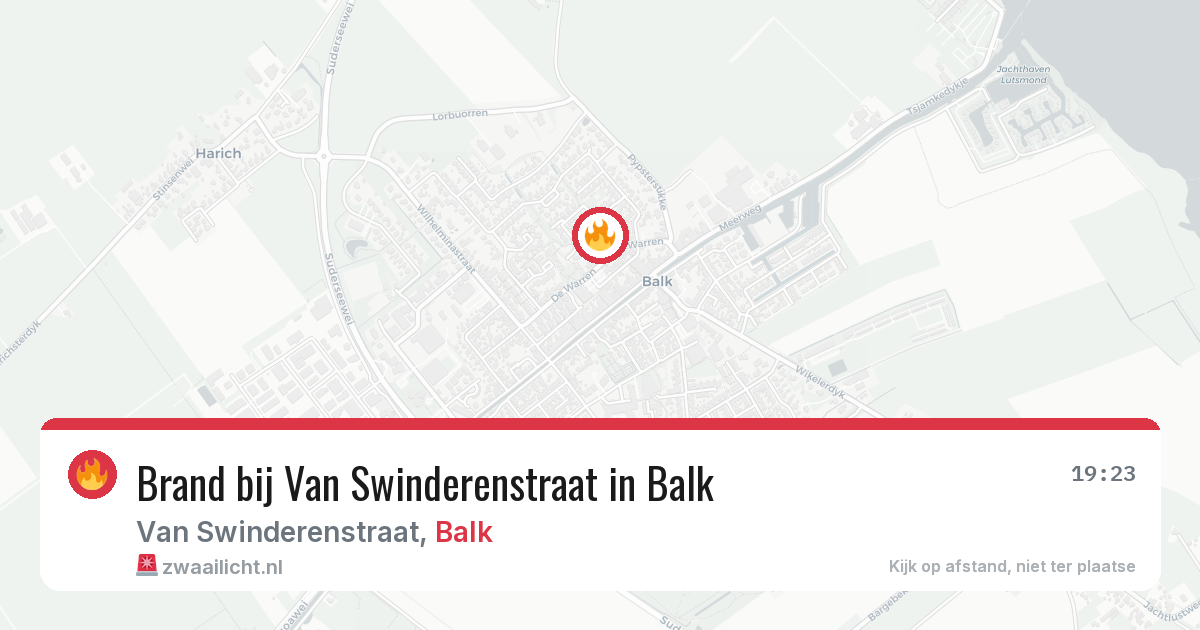 Brand bij Van Swinderenstraat in Balk — 20 jun 2026