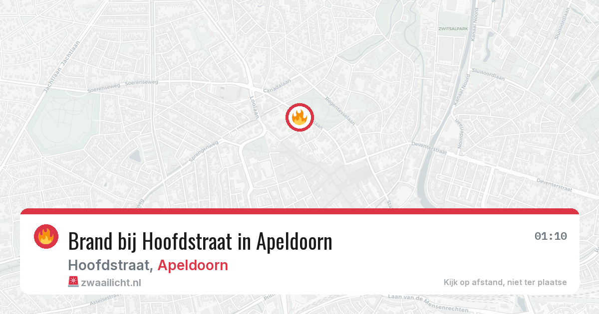 Brand bij Hoofdstraat in Apeldoorn — 6 aug 2026