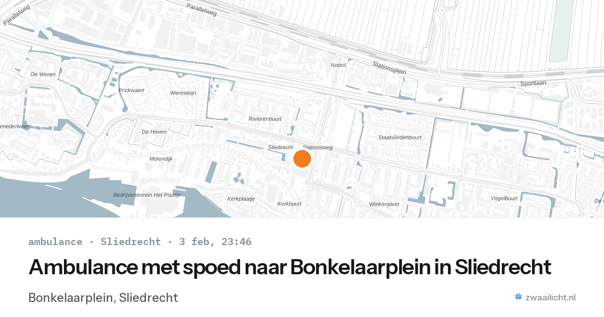 Ambulance met spoed naar Bonkelaarplein in Sliedrecht — 3 feb 2026