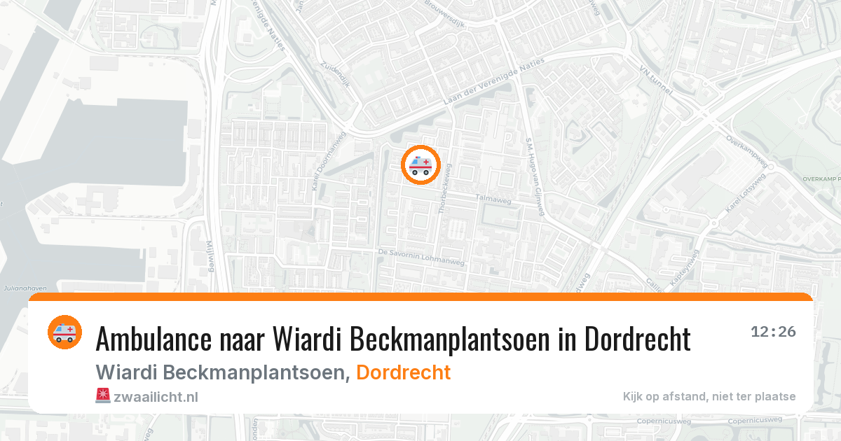 Ambulance naar Wiardi Beckmanplantsoen in Dordrecht — 11 mei 2026