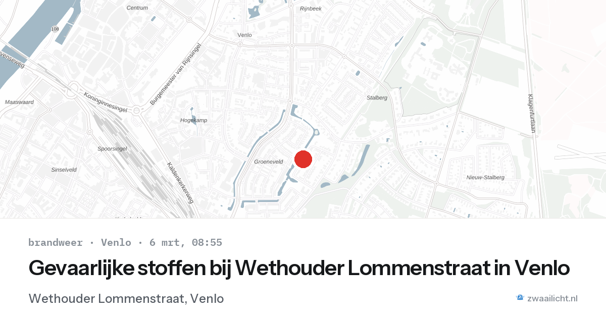Gevaarlijke stoffen bij Wethouder Lommenstraat in Venlo — 6 mrt 2026