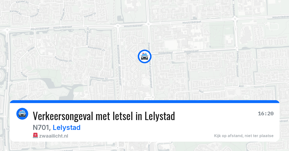 Verkeersongeval met letsel in Lelystad — 7 jul 2026