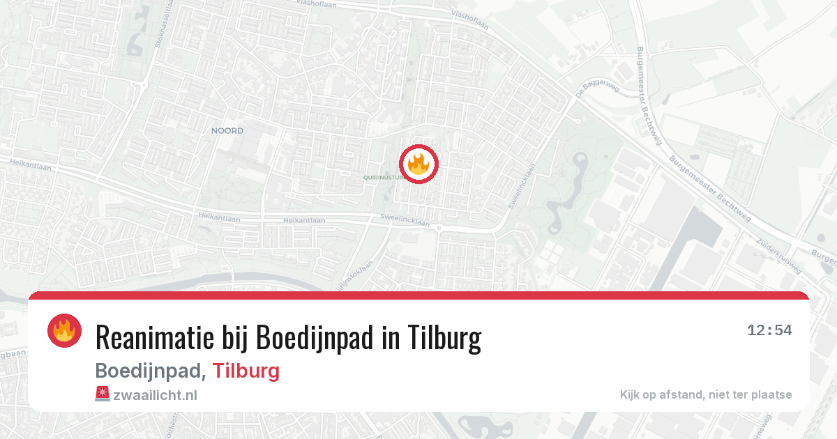 Reanimatie bij Boedijnpad in Tilburg — 21 jun 2026