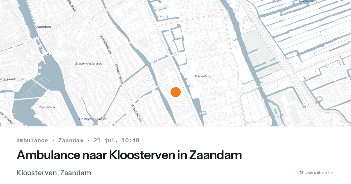 Ambulance naar Kloosterven in Zaandam — 21 jul 2026