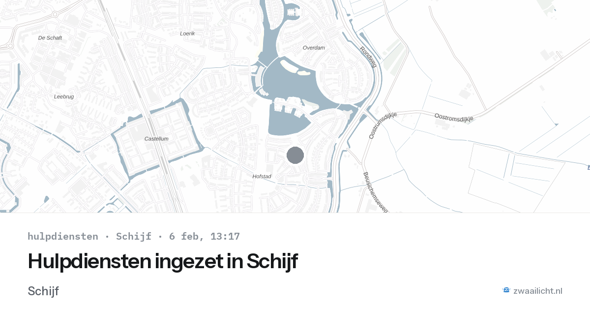 Hulpdiensten ingezet in Schijf — 6 feb 2026 | 🚨 Zwaailicht.nl