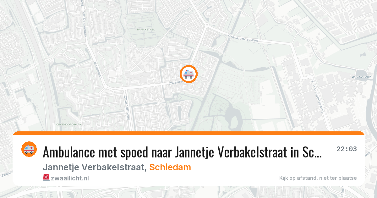 Ambulance met spoed naar Jannetje Verbakelstraat in Schiedam — 26 jul 2026