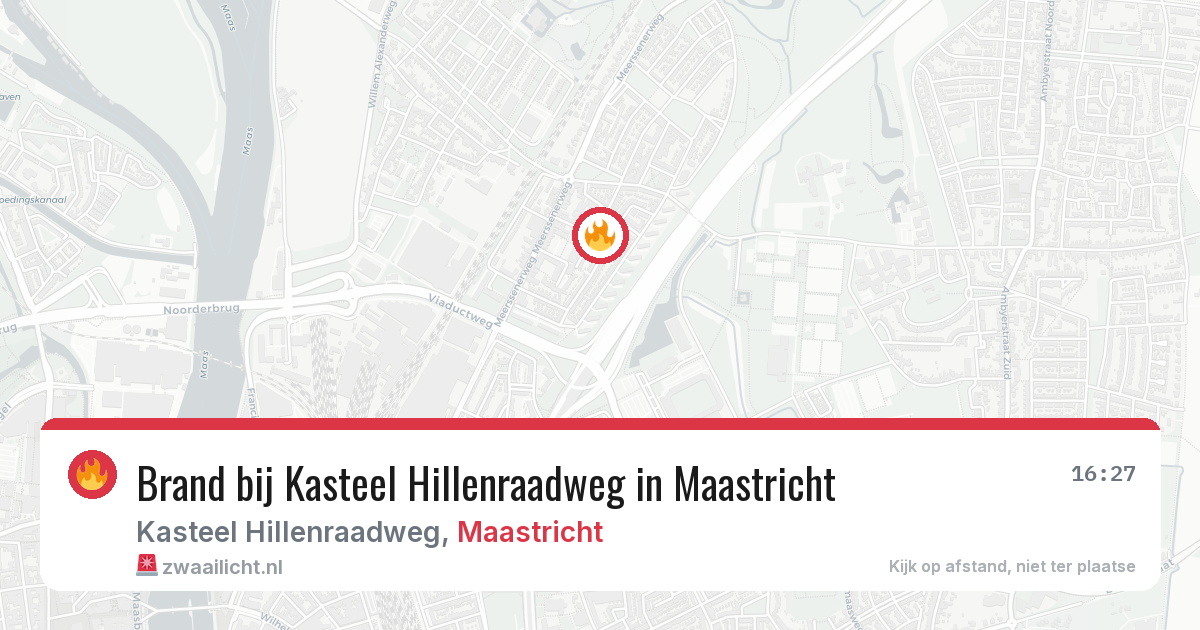 Brand bij Kasteel Hillenraadweg in Maastricht — 16 mrt 2026