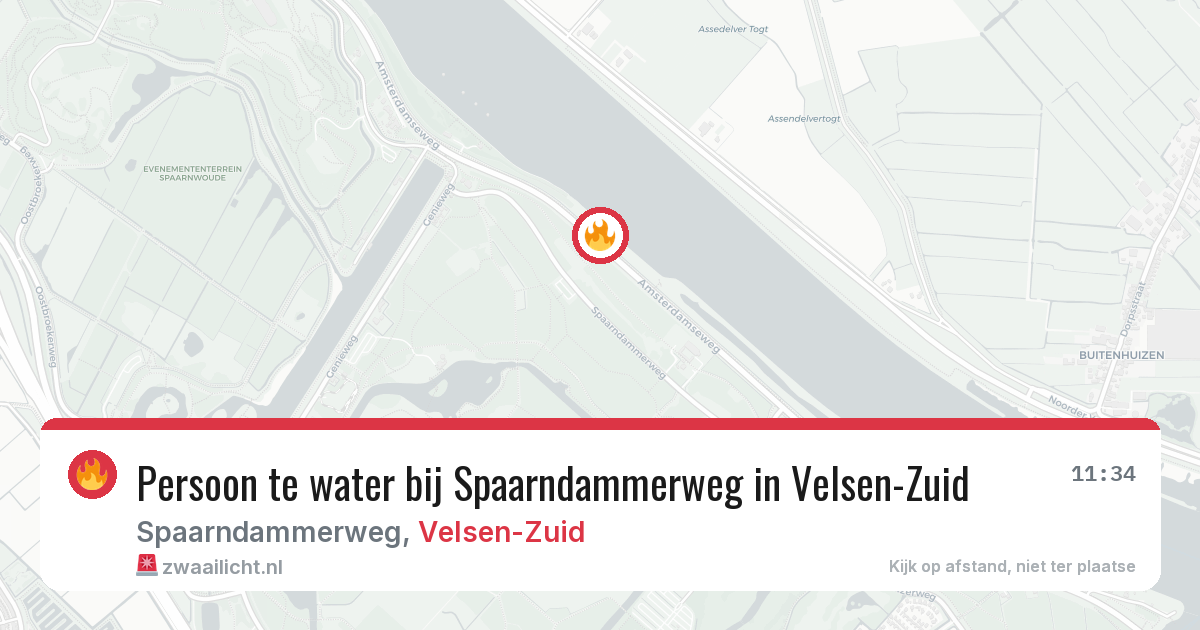 Persoon te water bij Spaarndammerweg in Velsen-Zuid — 11 jun 2026