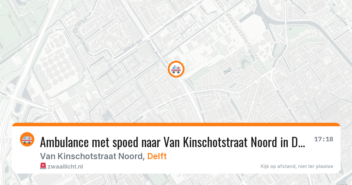 Ambulance met spoed naar Van Kinschotstraat Noord in Delft — 14 jul 2026