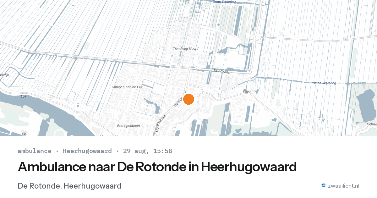 Ambulance naar De Rotonde in Heerhugowaard — 29 aug 2026