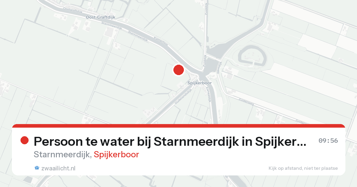 Persoon te water bij Starnmeerdijk in Spijkerboor — 12 aug 2026