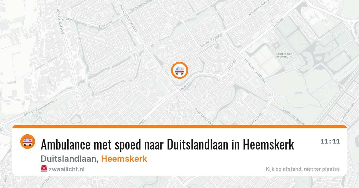 Ambulance met spoed naar Duitslandlaan in Heemskerk — 1 apr 2026
